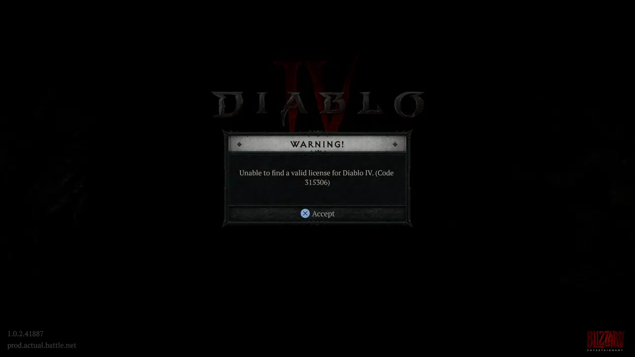 Diablo 4 Error 315306