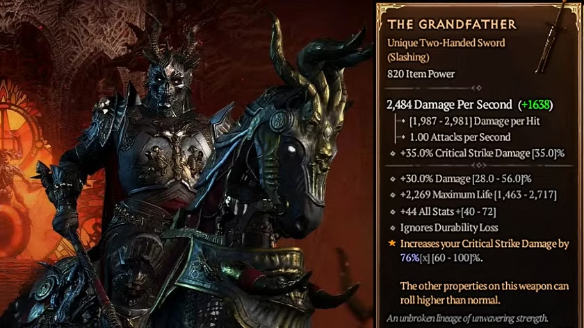 diablo 4 unique items grandfather