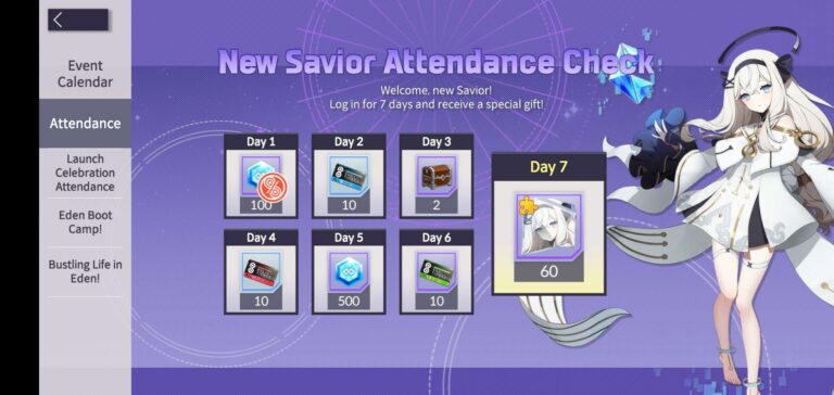 Eversoul New Savior Attendance Check